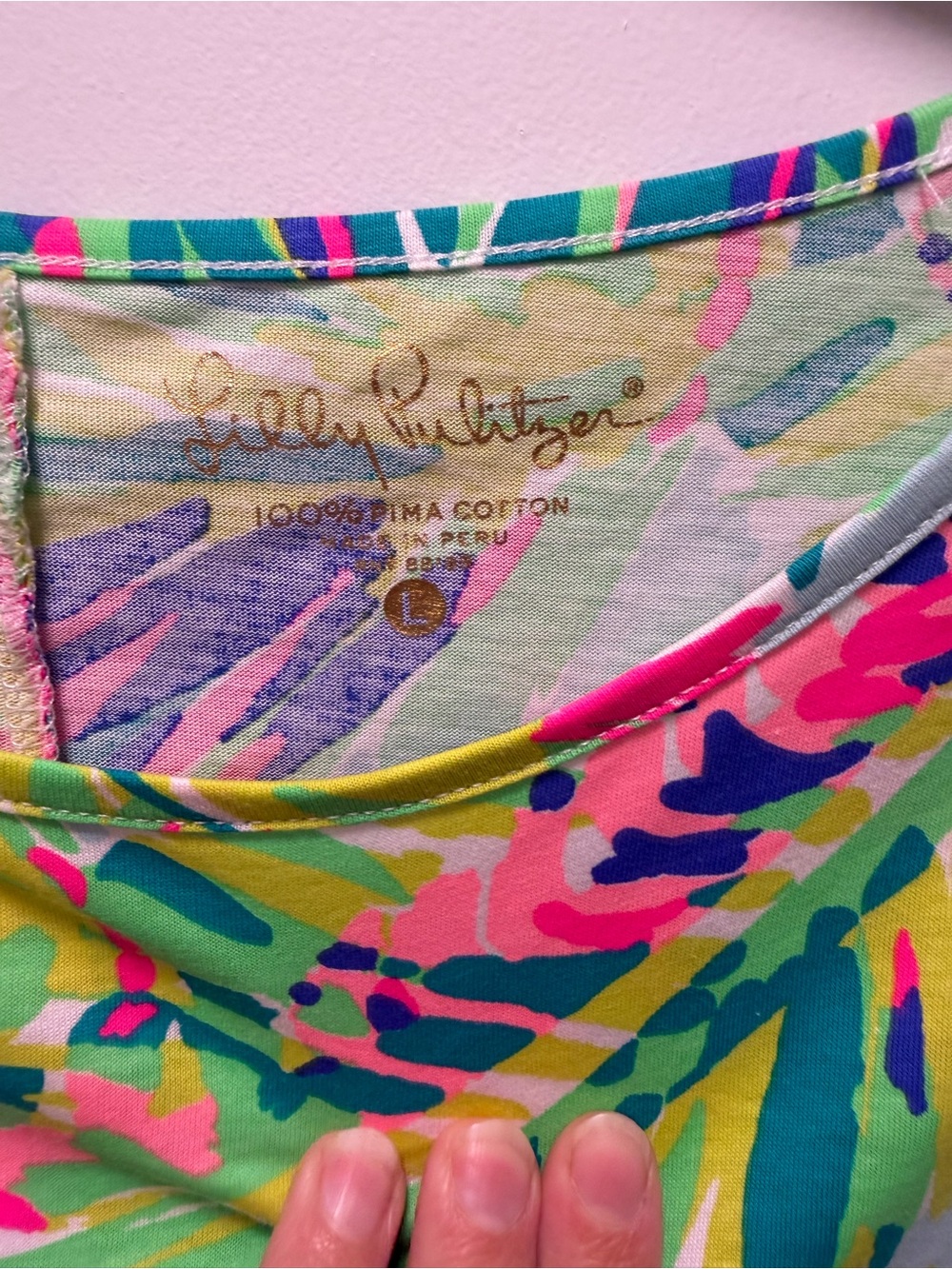 Lilly Pulitzer Tropical Leaf Print Dress in Aqua, Pink, Green - Picture 3 of 3